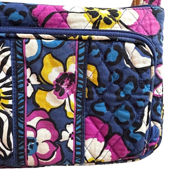 Vera Bradley Little Hipster Crossbody Bag African Violet Quilted Blue Womens - Picture 8 of 14